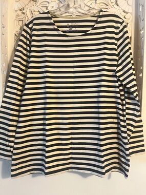 Gudrun Sjoden Black and Cream Striped Long Sleeve Tee